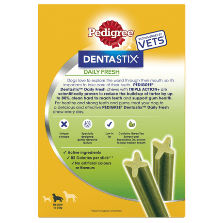 [Clearance Sale] Pedigree Dentastix Fresh Daily Dental Chews Medium Dog Treats 28 sticks