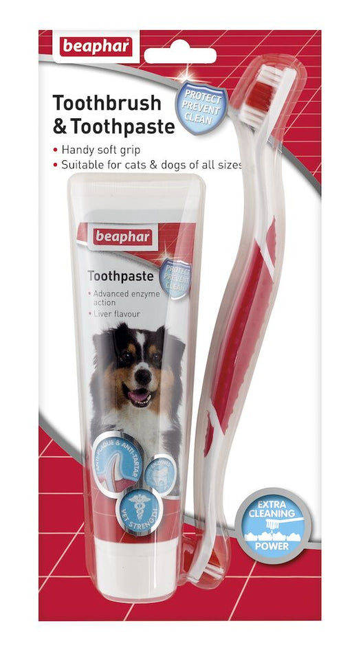 Beaphar Toothbrush & Toothpaste for Cats & Dogs 100g