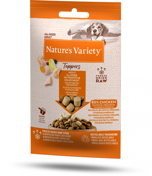 Nature's Variety Complete Freeze Dried Food Chicken Toppers For Adult All Sizes Dog 15g