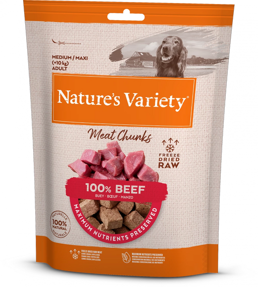 Nature's Variety Complete Freeze Dried Meat Chunks 100% Beef For Adult Medium/Maxi Dog 50g
