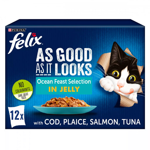 Felix Adult As Good As it Looks Ocean Feasts in Jelly Wet Cat Food 12 x 100g