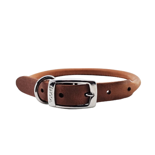 Ancol Round Leather Collar Chestnut Size XXS (20-26cm)