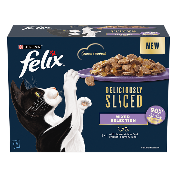 Felix Adult Deliciously Sliced Mixed Selection in Jelly Wet Cat Food 12 x 80g