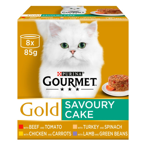 Gourmet Gold Savoury Cake Meat and Veg Variety Wet Cat Food 8 x 85g
