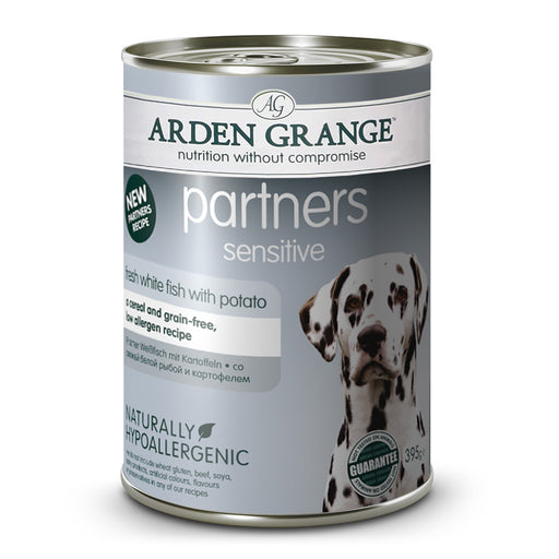 Arden Grange Adult Partners Sensitive Fresh White Fish & Potato Wet Dog Food 6 x 395g