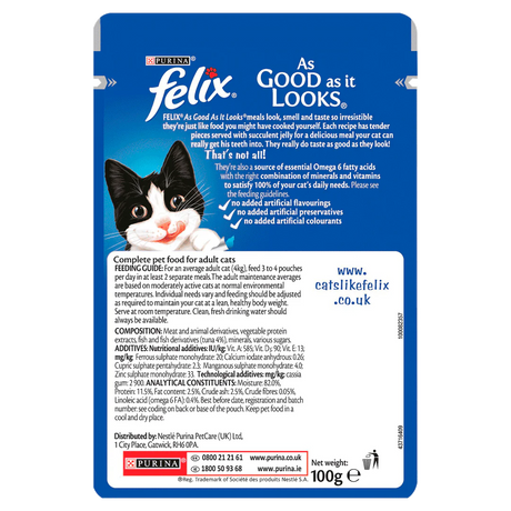 Felix As Good As it Looks Tuna in Jelly Wet Cat Food