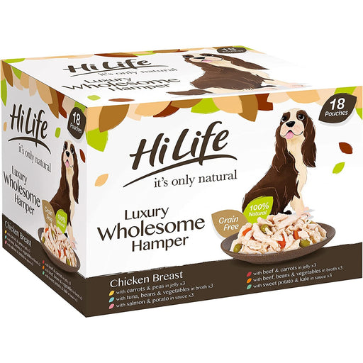 HiLife It's Only Natural The Luxury Wholesome Hamper Wet Dog Food 18 x 100g