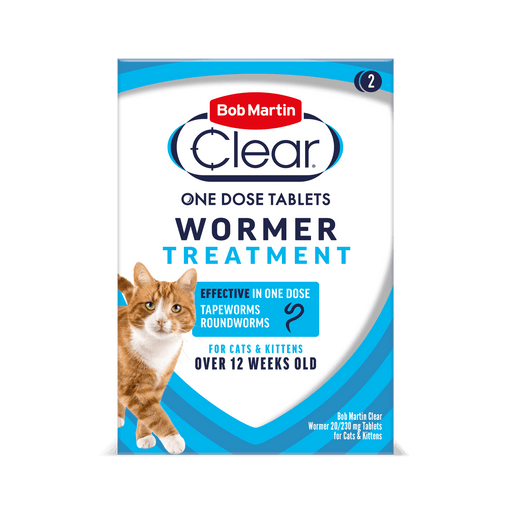 Bob Martin Clear 2 in 1 Wormer for Cats & Kittens 2 tablets