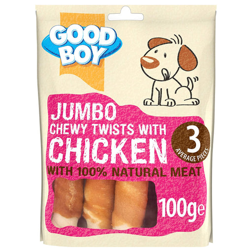 Good Boy Pawsley & Co Jumbo Chewy Twists with Chicken Dog Treats 100g