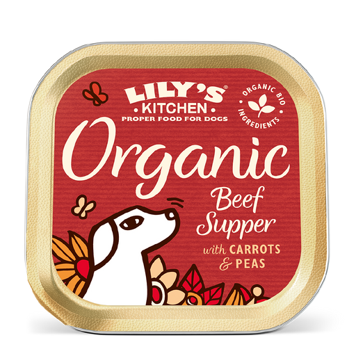 Lily's Kitchen Organic Beef Supper with Carrots & Peas Wet Dog Food 150g
