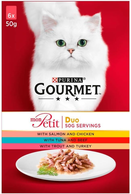 Gourmet Mon Petit Duo Fish & Meat Selection Wet Cat Food 6 x 50g