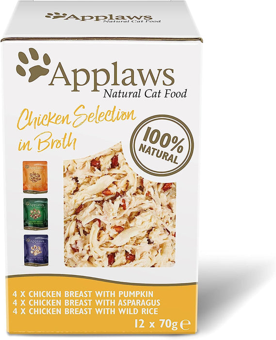 Applaws Adult Chicken Selection in Broth Wet Cat Food 12 x 70g
