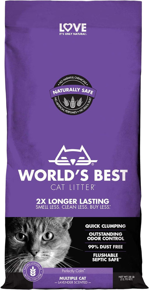 World's Best Lavender Scented Clumping Cat Litter 12.7kg