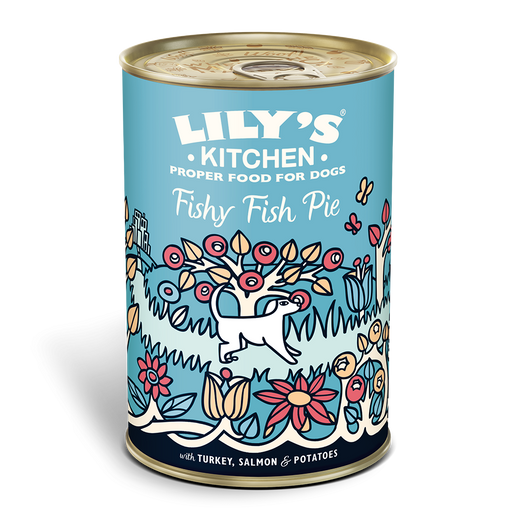 Lily's Kitchen Grain Free Fishy Fish Pie with Peas Dog Food Tins 400g