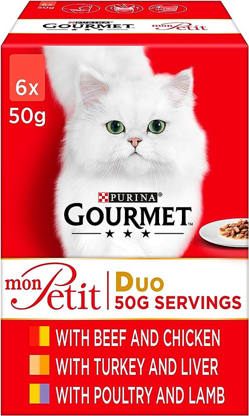 Gourmet Mon Petit Duo Meat Selection Wet Cat Food 6 x 50g