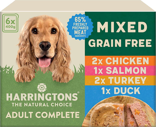Harringtons Grain Free Mixed Wet Dog Food Selection Box 6 x 400g