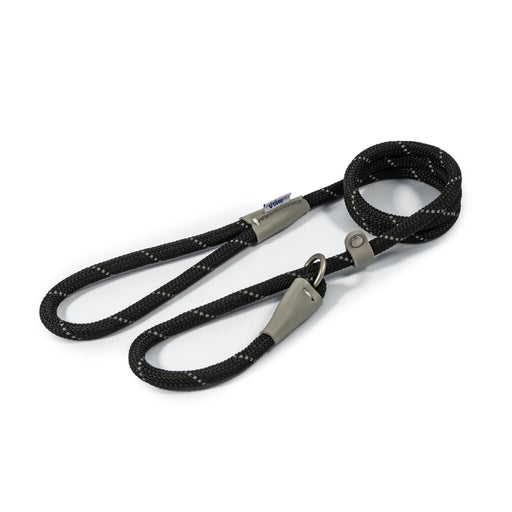 Ancol Rope Slip Lead for Dogs Black 120 x 1.2cm