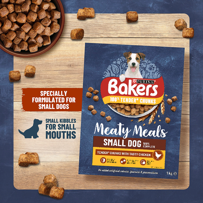 Bakers Meaty Meals Small Dog Chicken Dry Dog Food 1kg