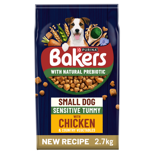 Bakers Small Dog Sensitive Tummy Chicken with Vegetables Dry Dog Food 2.7kg