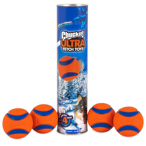 Chuckit! Holiday Ultra Ball Canister 4 Pack