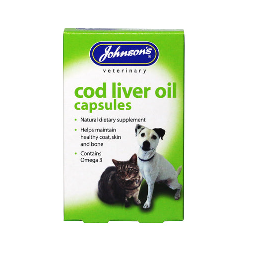 Johnsons Cod Liver Oil Capsules for Dogs/Cats/Cage birds/Pigeons 40 capsules