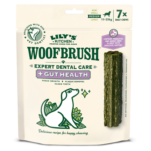 Lily's Kitchen Medium Woofbrush Gut Health Dental Chew (multipack) 7 x 28g