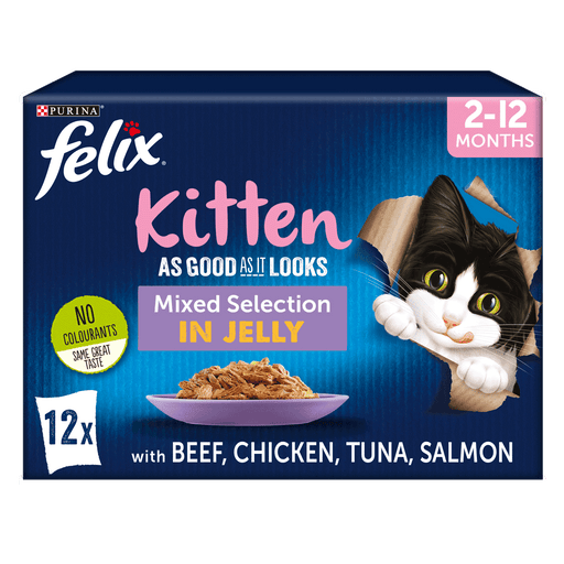 Felix As Good As it Looks Kitten Mixed Selection in Jelly Wet Cat Food 12 x 100g