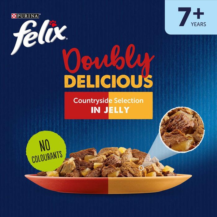 Felix Senior Doubly Delicious 7+ Countryside Selection Wet Cat Food 12 x 100g