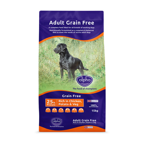 Alpha Adult Grain Free Chicken Dry Dog Food 15kg