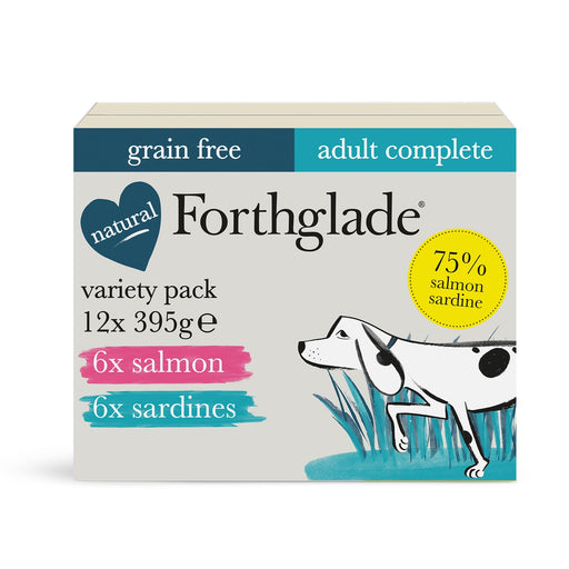 Forthglade Complete Meal Grain Free Salmon & Sardines Natural Wet Dog Food 12 x 395g