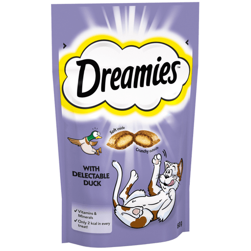 Dreamies with Delectable Duck Cat Treats 60g