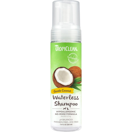 TropiClean Gentle Coconut Hypoallergenic Waterless Shampoo for Pets 220ml