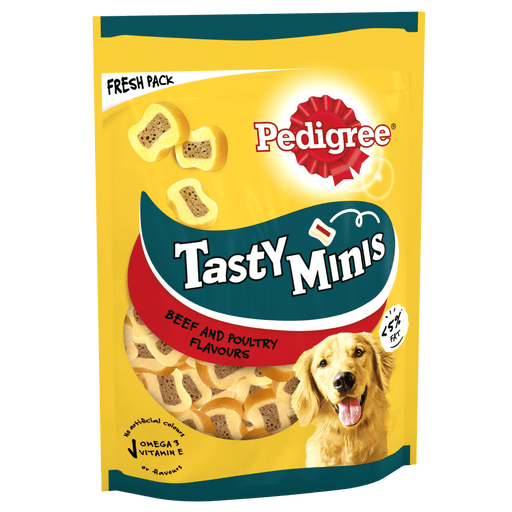 Pedigree Tasty Minis Chewy Slices with Beef & Poultry Dog Treats 155g