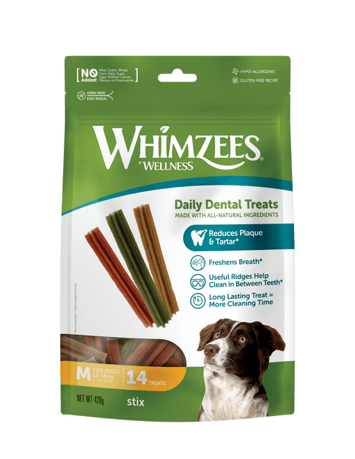 Whimzees Stix Dental Treat for Medium Dogs 14 pieces