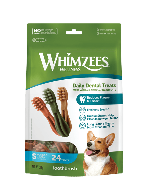 Whimzees Toothbrush Dental Treat for Small Dogs 24 pieces