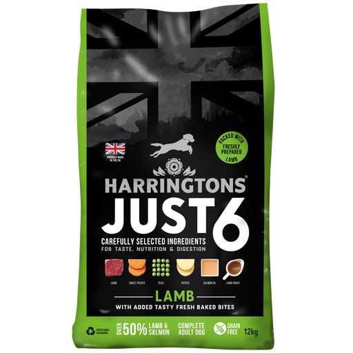 Harringtons Just 6 Complete Grain Free Lamb Adult Dry Dog Food 12kg