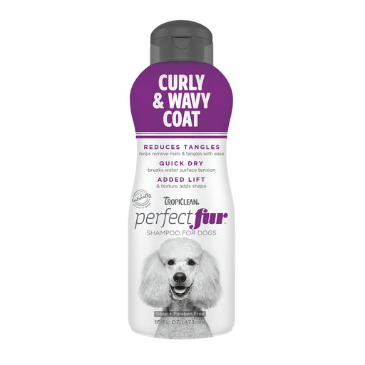 TropiClean Curly & Wavy Coat Shampoo for Dogs 473ml