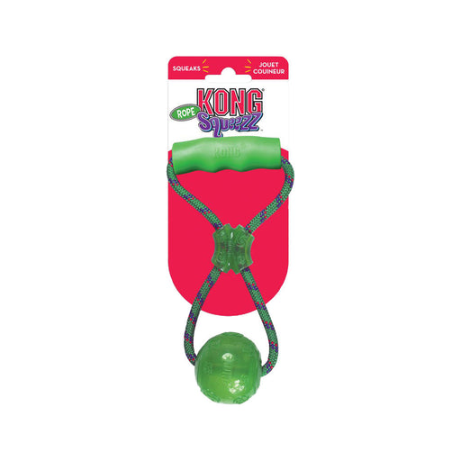 KONG Squeezz Ball with Handle Dog Toy Medium