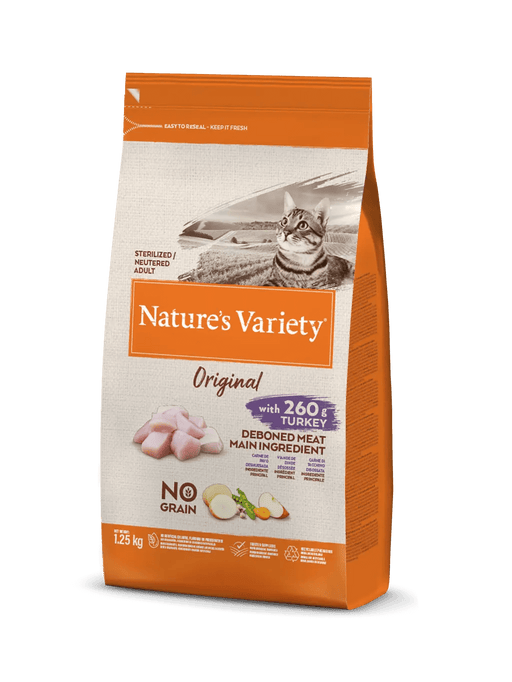 Nature's Variety Original No Grain Sterelized Turkey Dry Cat Food 1.25kg