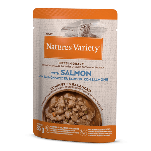 Nature's Variety Bites in Gravy with Salmon Wet Cat Food