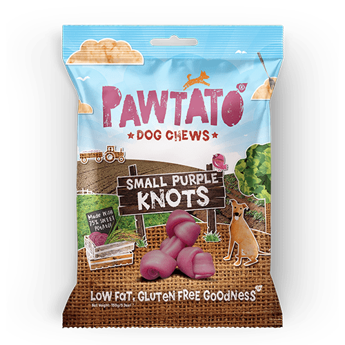 Benevo Pawtato Purple Small Knots Dog Chews Treats 150g