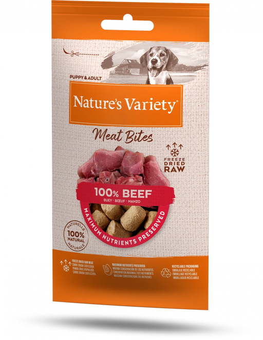 Nature's Variety Freeze Dried Meat Bites 100% Beef For Puppy and Adult Dogs 20g