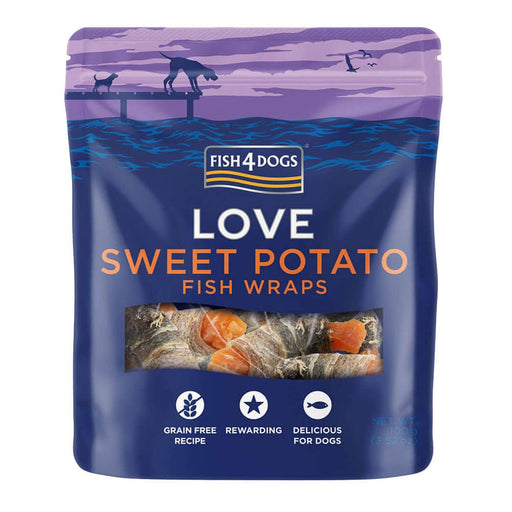 Fish4Dogs Love Sweet Potato Fish Wraps Dog Treats 100g