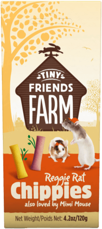 Supreme Tiny Friends Farm Reggie Rat & Mimi Mouse Food Chippies 120g