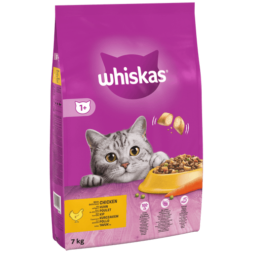 Whiskas 1+ Adult with Chicken Dry Cat Food 7kg