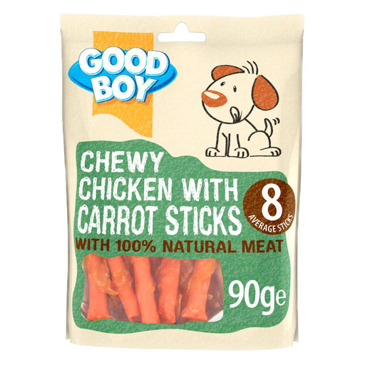 Good Boy Chewy Chicken & Carrot Sticks Dog Treats 90g
