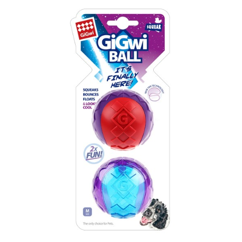 GiGwi Ball' with Squeaker M 2pk