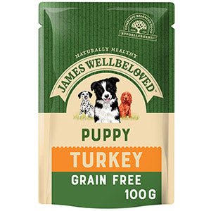 James Wellbeloved Grain Free Turkey Puppy Pouches 100g