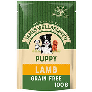 James Wellbeloved Grain Free Lamb Puppy Pouches 100g