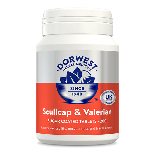 Dorwest Scullcap & Valerian Tablets For Cats & Dogs 200 Tablets